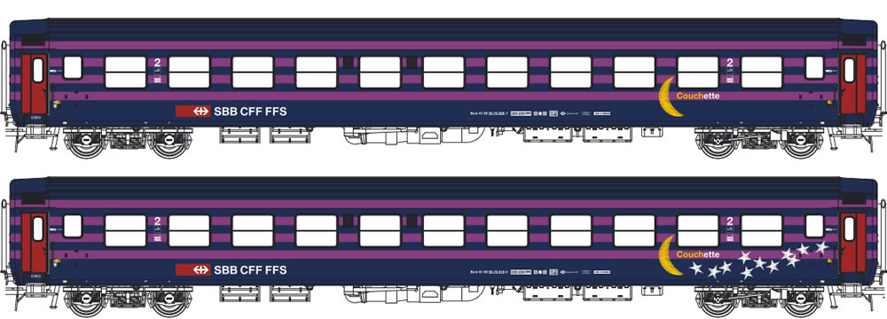 LS Models 47331 SBB RIC UIC-X SBB Bcm blau/violett Ep V 2er Set