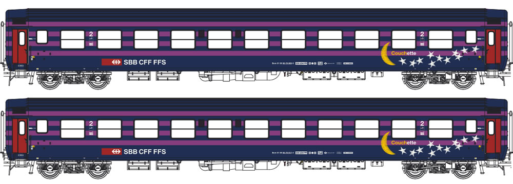 LS Models 47332 SBB RIC UIC-X SBB Bcm blau/violett Ep V 2er Set