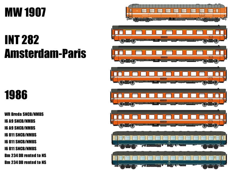 LS Models MW1907 SNCB / DB INT 282 Amsterdam - Paris