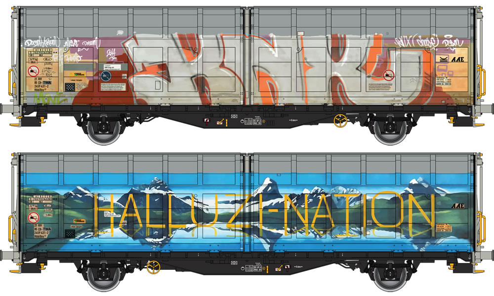 Albert Modell 245057 TWA Hbbillns 245 431-2 Graffiti Ep VI NH