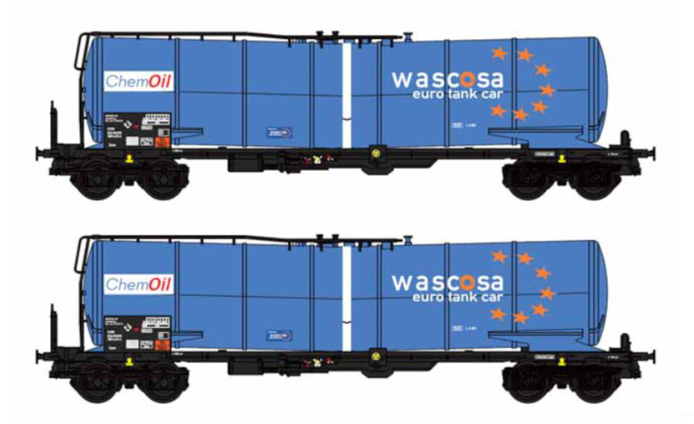 B-Models 81078 Wascosa/ChemOil Knickkesselwagen 2er Set NH