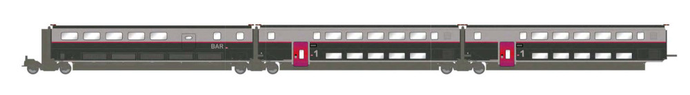 Jouef HJ3016 TGV Duplex Carmillon Wagenset 1 Ep VI NH