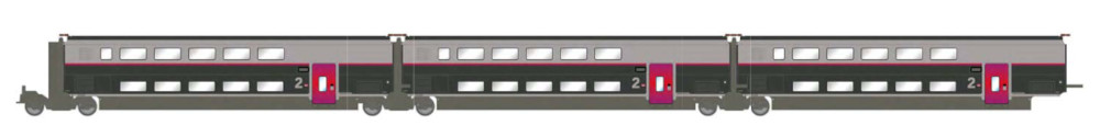 Jouef HJ3017 TGV Duplex Carmillon Wagenset 2 Ep VI NH