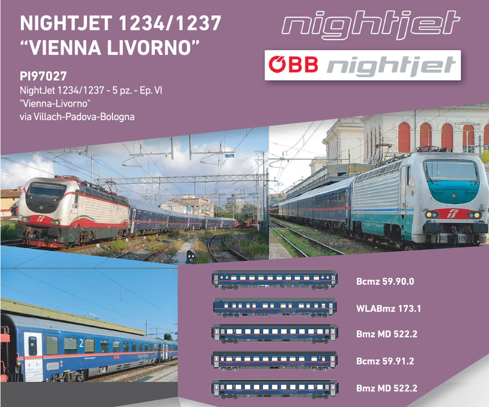 Pirata/LS Models 97027 BB Nightjet 1234/37 Wien - Livorno 5-tlg