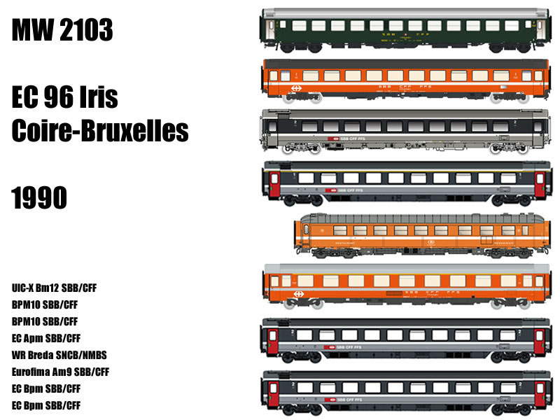 LS Models MW2103 SBB EuroCity 96 Iris 8-teilig Ep IV NH