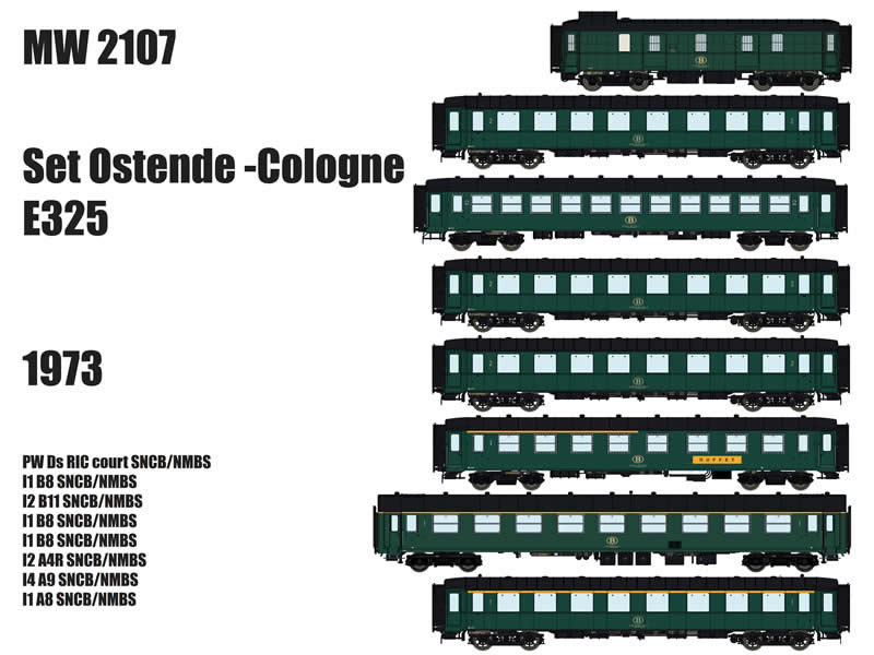 LS Models MW2107 SNCB E325 Ostende - Kln 8-tlg Ep IV NH