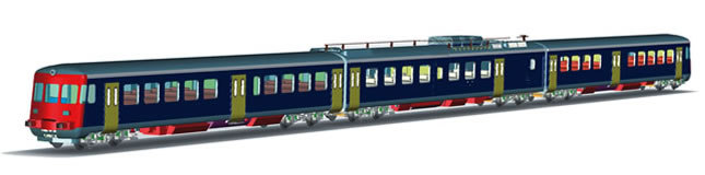 LS Models 17085 SBB RABDe 12/12 rot goldene Tren weisse Nr DC N