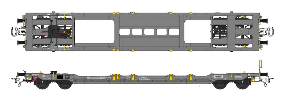 MoBaBro 00401.01 HUPAC Taschenwagen T5 570-2 grau Ep V