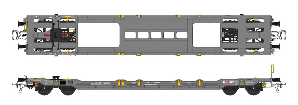 MoBaBro 00404.01 HUPAC Taschenwagen T5 529-8 grau 50 J Ep V