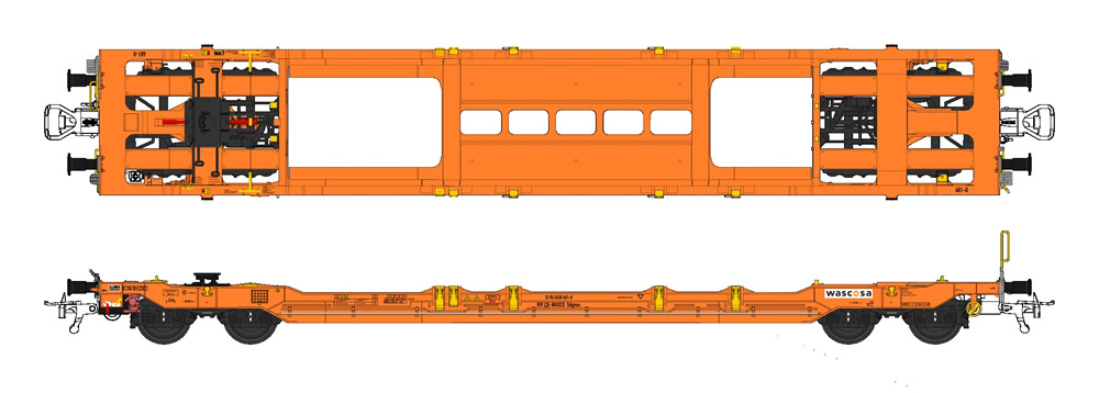 MoBaBro 00430.01 Wascosa Taschenwagen T5 461-0 orange Ep V