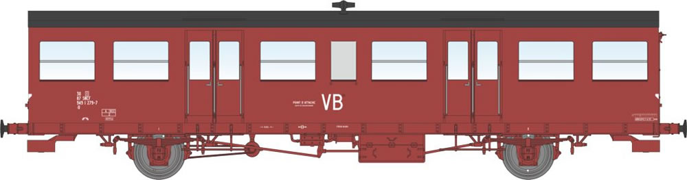 REE VB-155 Voiture Sud-Ouest ex B6q rouge Ep IV-V