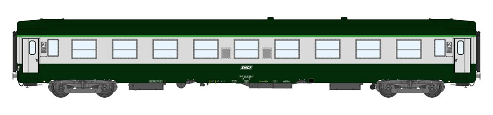REE VB-308 SNCF UIC B9 ex A9 vert / gris logo encadr Ep IV/V