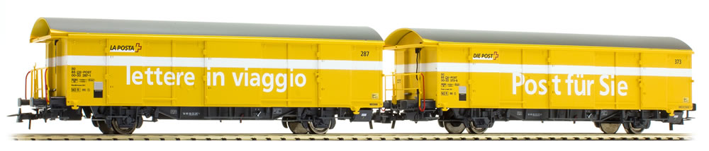 Roco 76201 SBB Postwagen Z2 gelb 2er Set mit Schlusslicht DC
