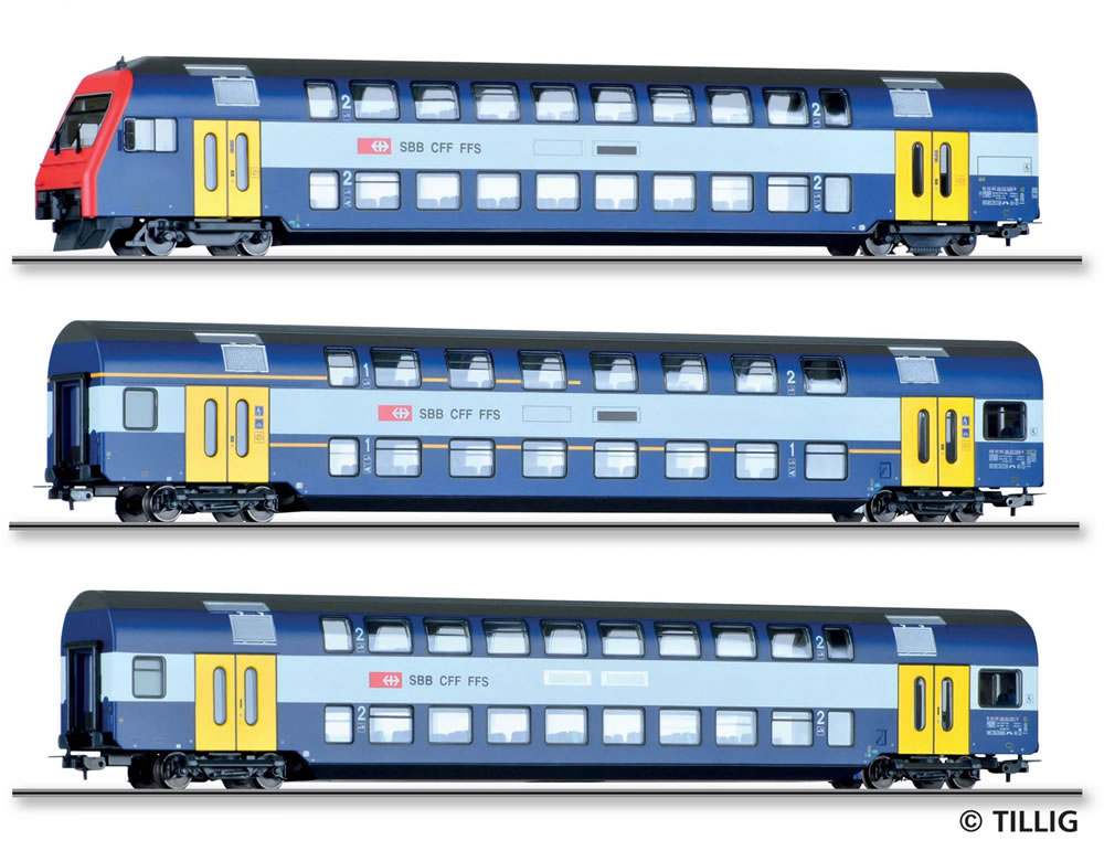 Tillig 70065 SBB DPZ Wagenset 3-teilig gelbe Tren E